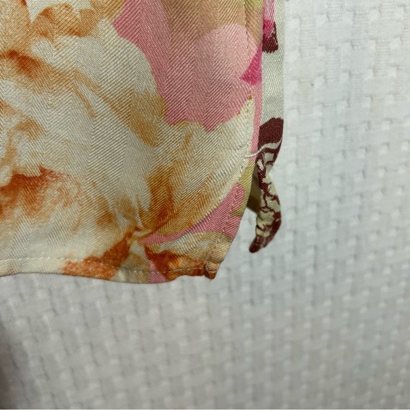 Caribbean Joe Silk Blend Floral Button Tropical Top Soft Womens L SLIM FIT - Picture 8 of 11